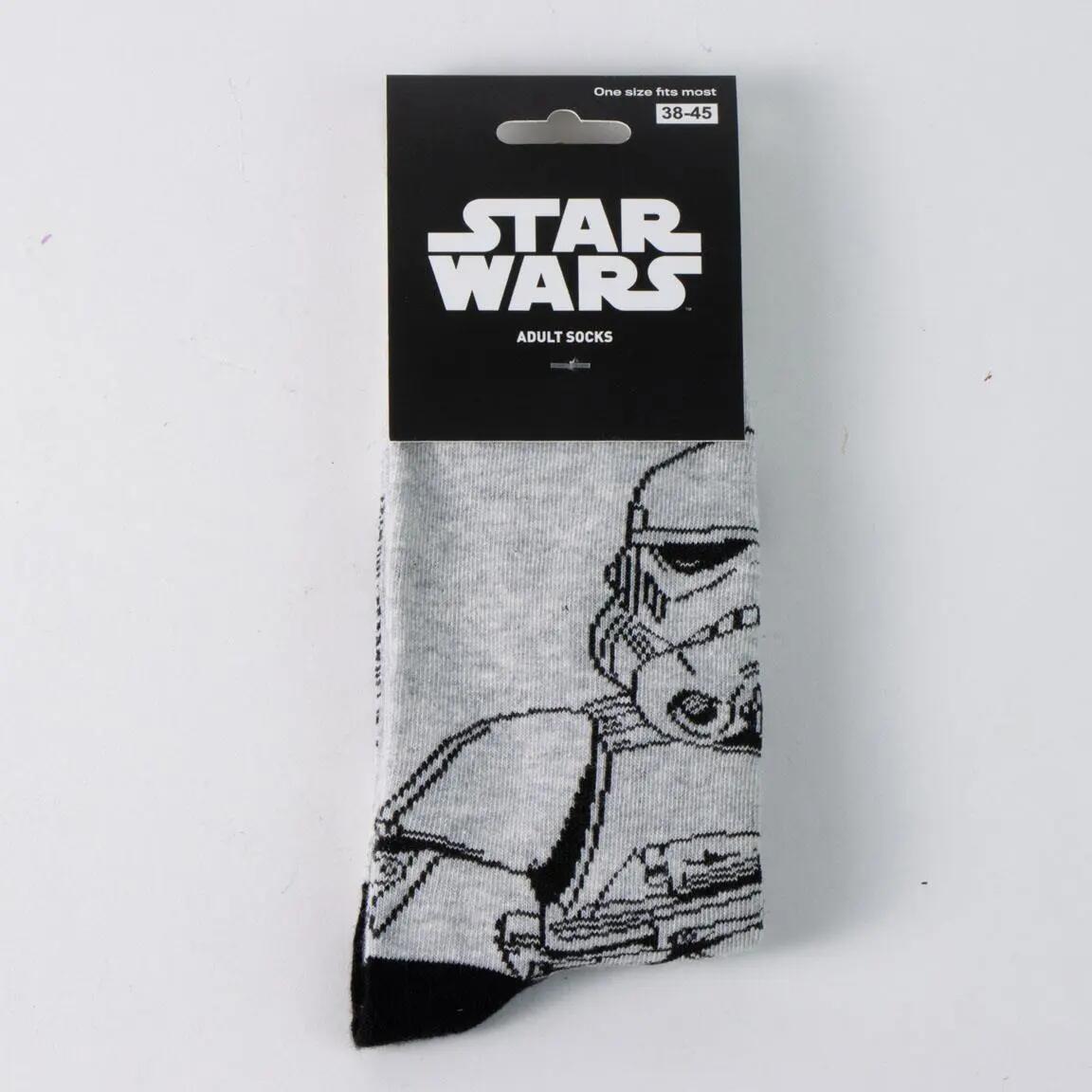 Sokken volwassenen Star Wars zacht en ademend katoen grijs en zwart 7/7