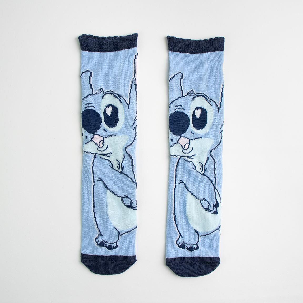 Lot de chaussettes Stitch en coton doux pour enfants - Bleu et rose 2/6