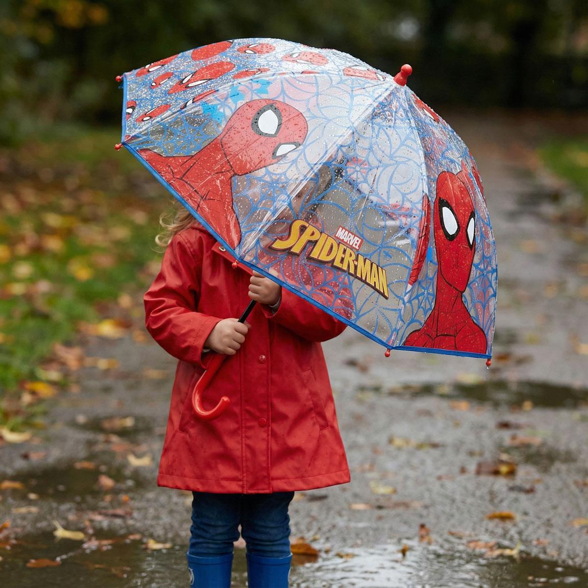 Guarda-chuva infantil do Homem-Aranha, manual POE, transparente com detalhes em 7/7