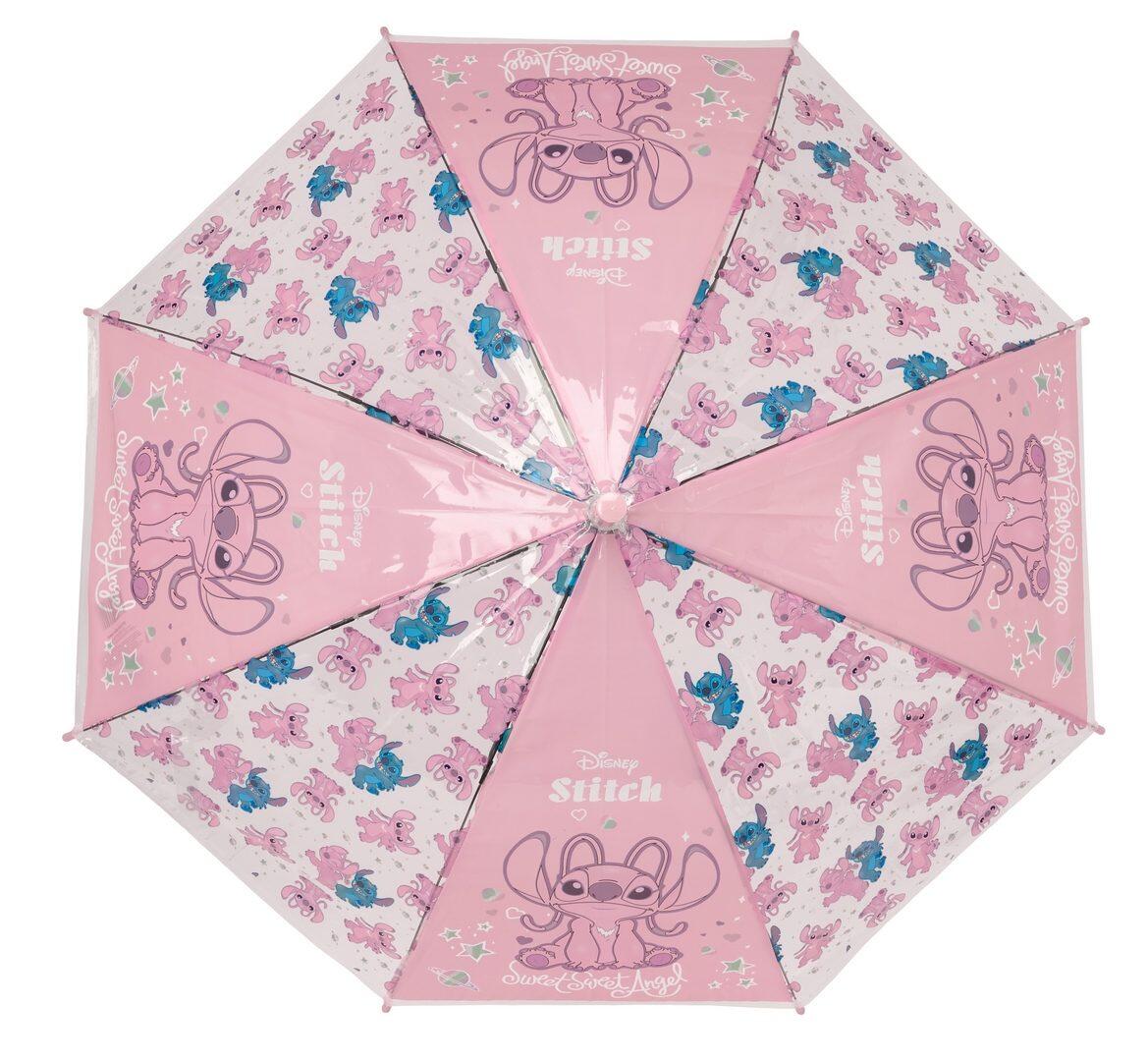 Parapluie automatique Stitch POE pour enfants avec baleines métalliques roses 3/3