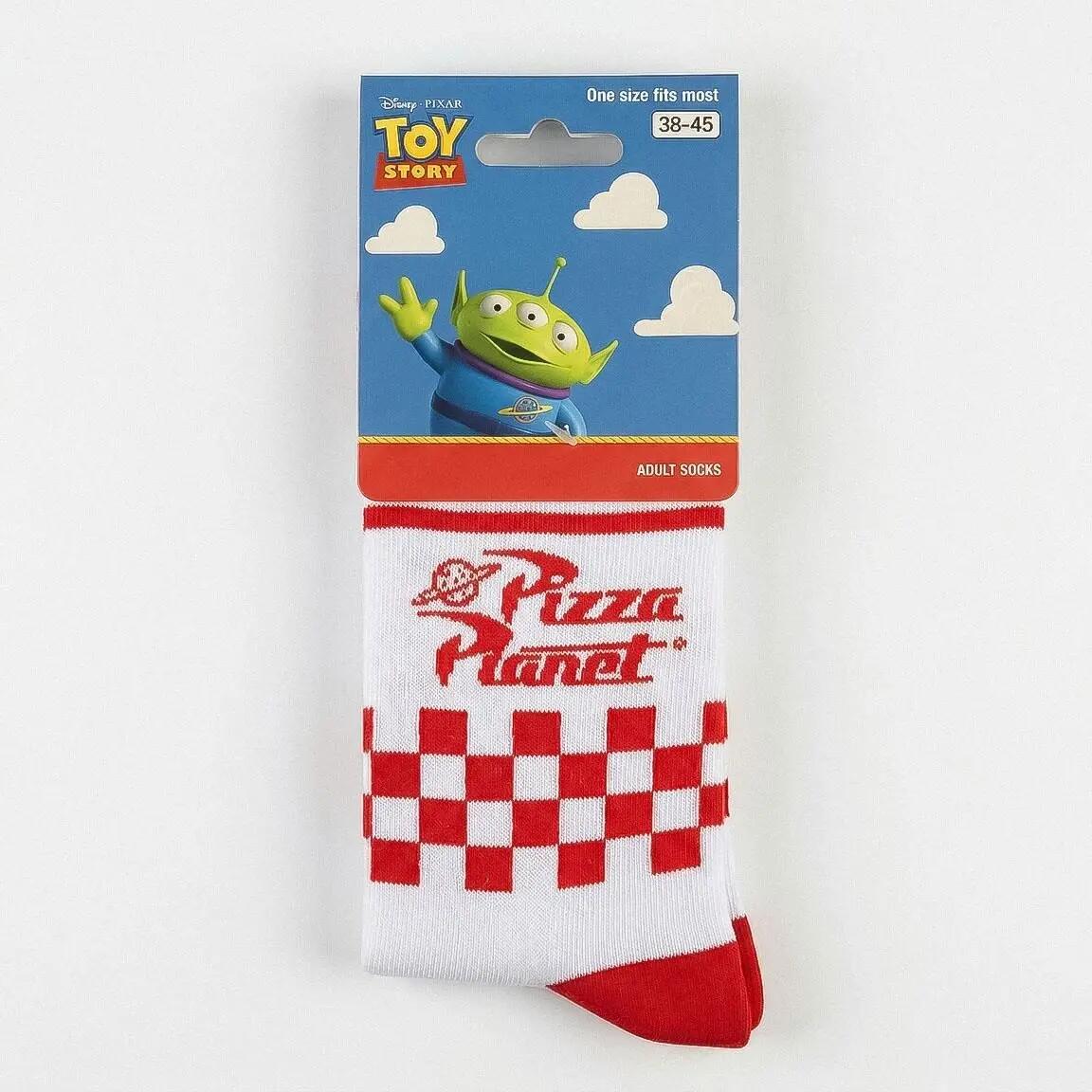 Calzini da adulto Toy Story Pizza Planet, in morbido cotone, bianchi e rossi 7/7