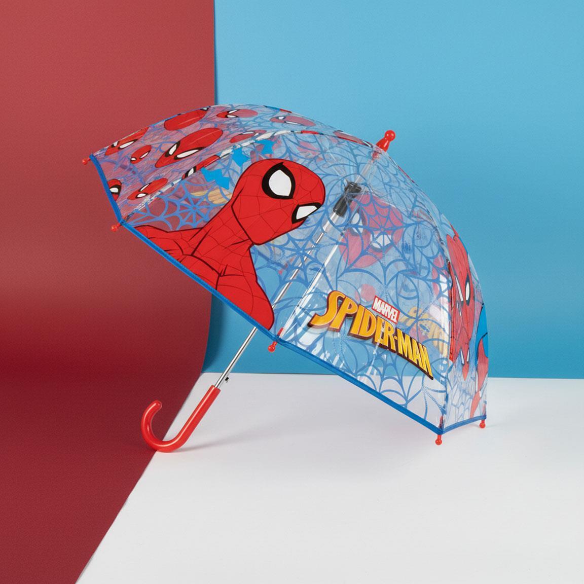 Guarda-chuva infantil do Homem-Aranha, manual POE, transparente com detalhes em 6/7