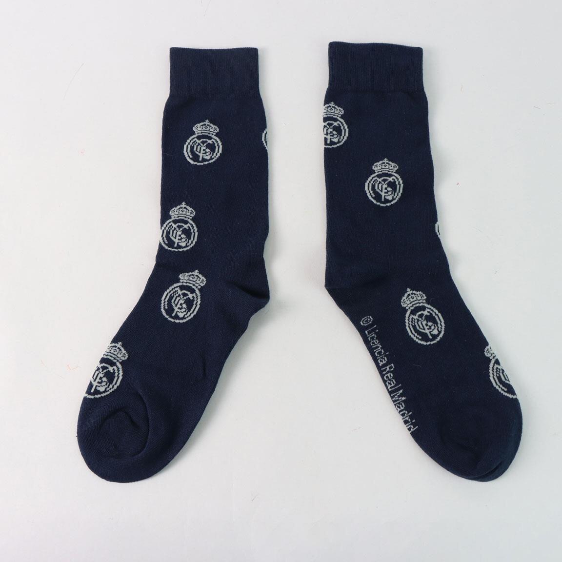 Calcetines Adultos Real Madrid de Algodón Suaves y Transpirables Azul Marino 2/7