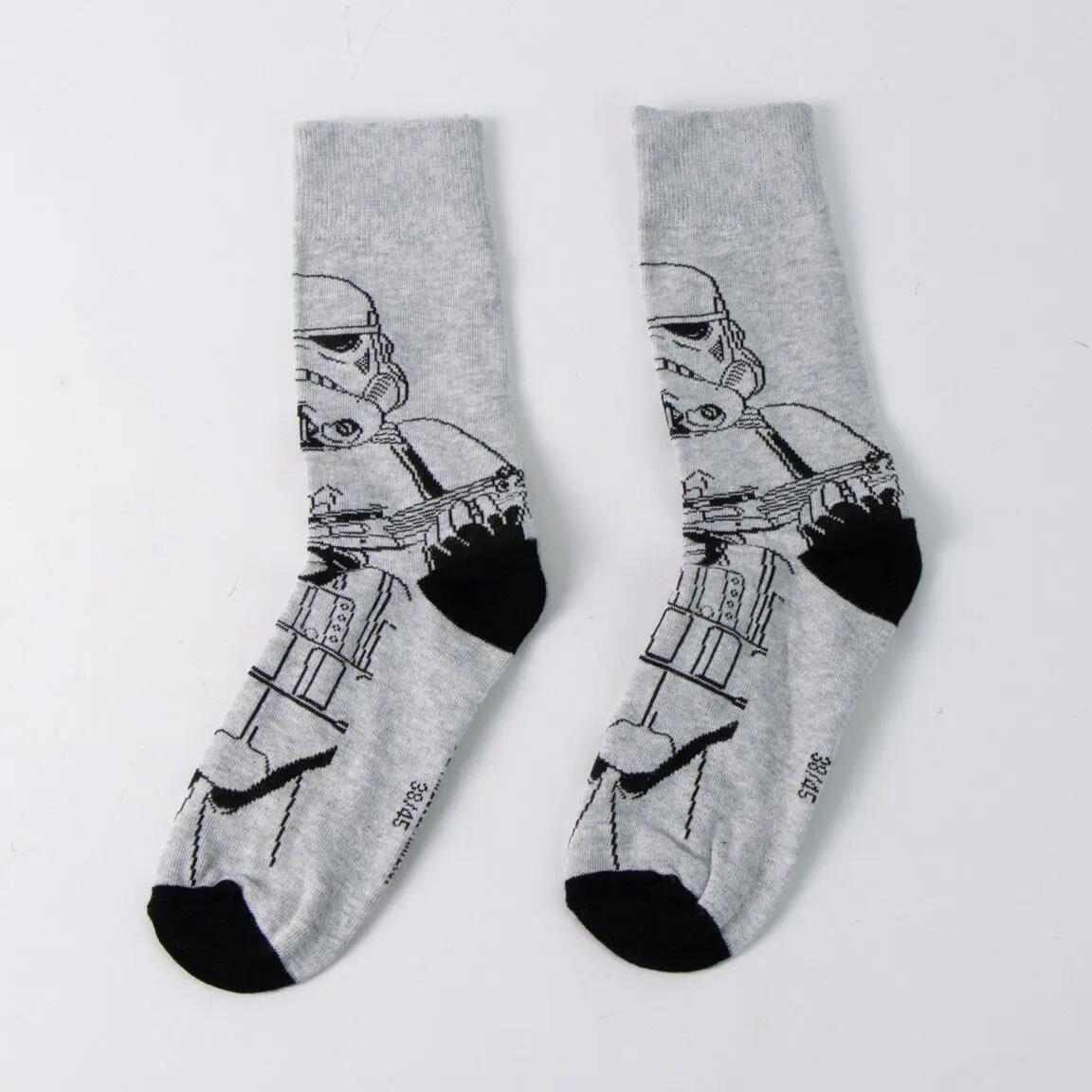 Sokken volwassenen Star Wars zacht en ademend katoen grijs en zwart 2/7