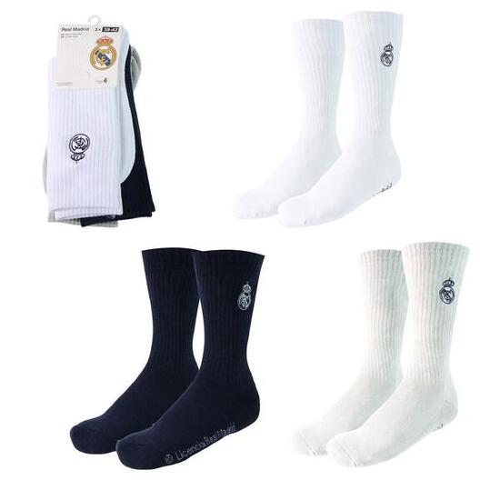 Lot de chaussettes de sport Real Madrid pour enfants, multicolores en coton