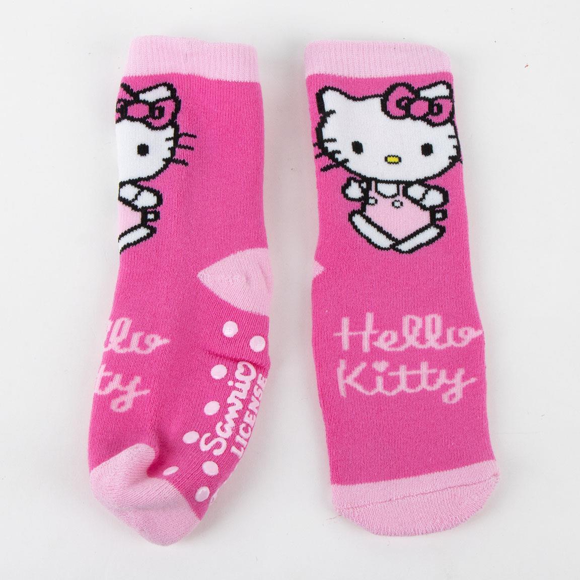 Chaussettes Hello Kitty en coton doux antidérapant pour enfants, roses 4/6