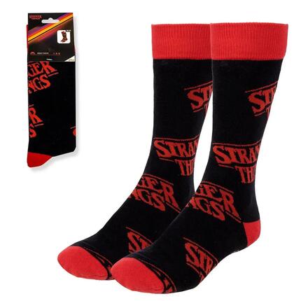 Chaussettes Stranger Things pour adultes, en coton doux et respirant, noires