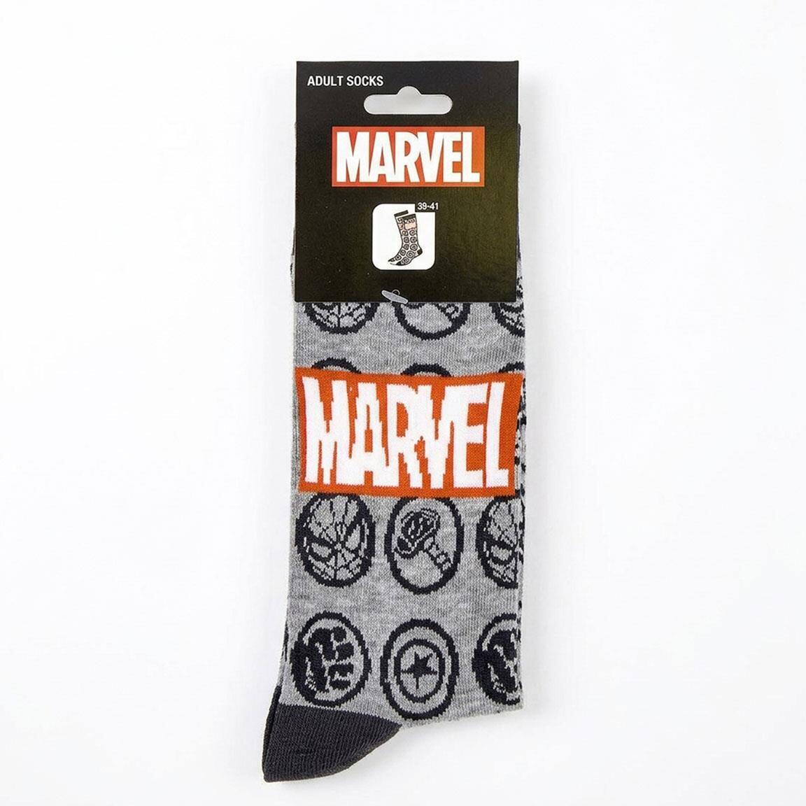 Chaussettes Marvel pour adultes, douces et respirantes en coton, grises 7/7