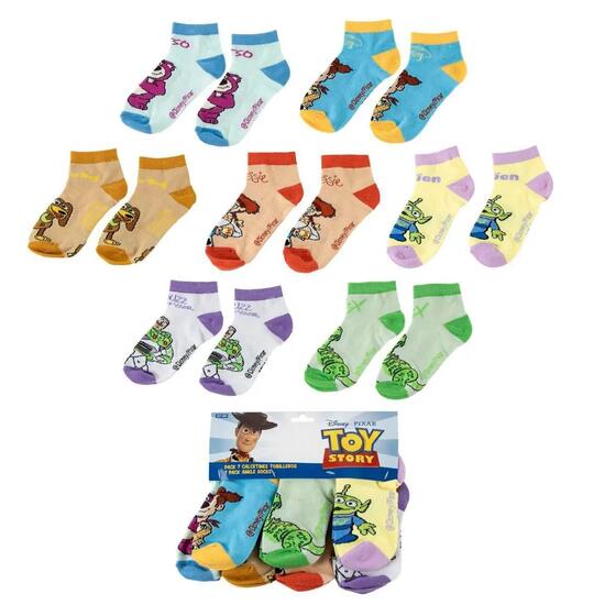 Lot de chaussettes courtes Toy Story pour enfants, en coton multicolore