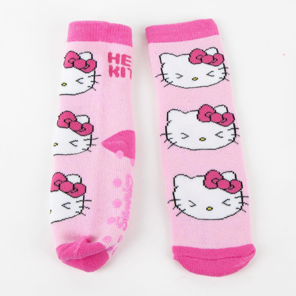 Chaussettes Hello Kitty en coton doux antidérapant pour enfants, roses 2/6