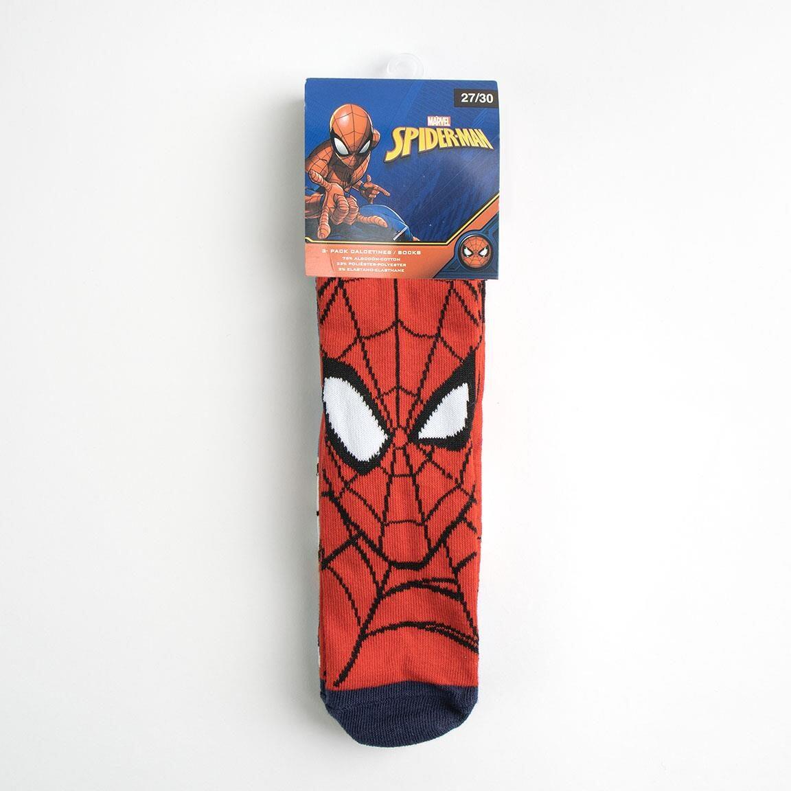 Pacote de meias infantis do Homem-Aranha em algodão macio (vermelho e azul) 5/6