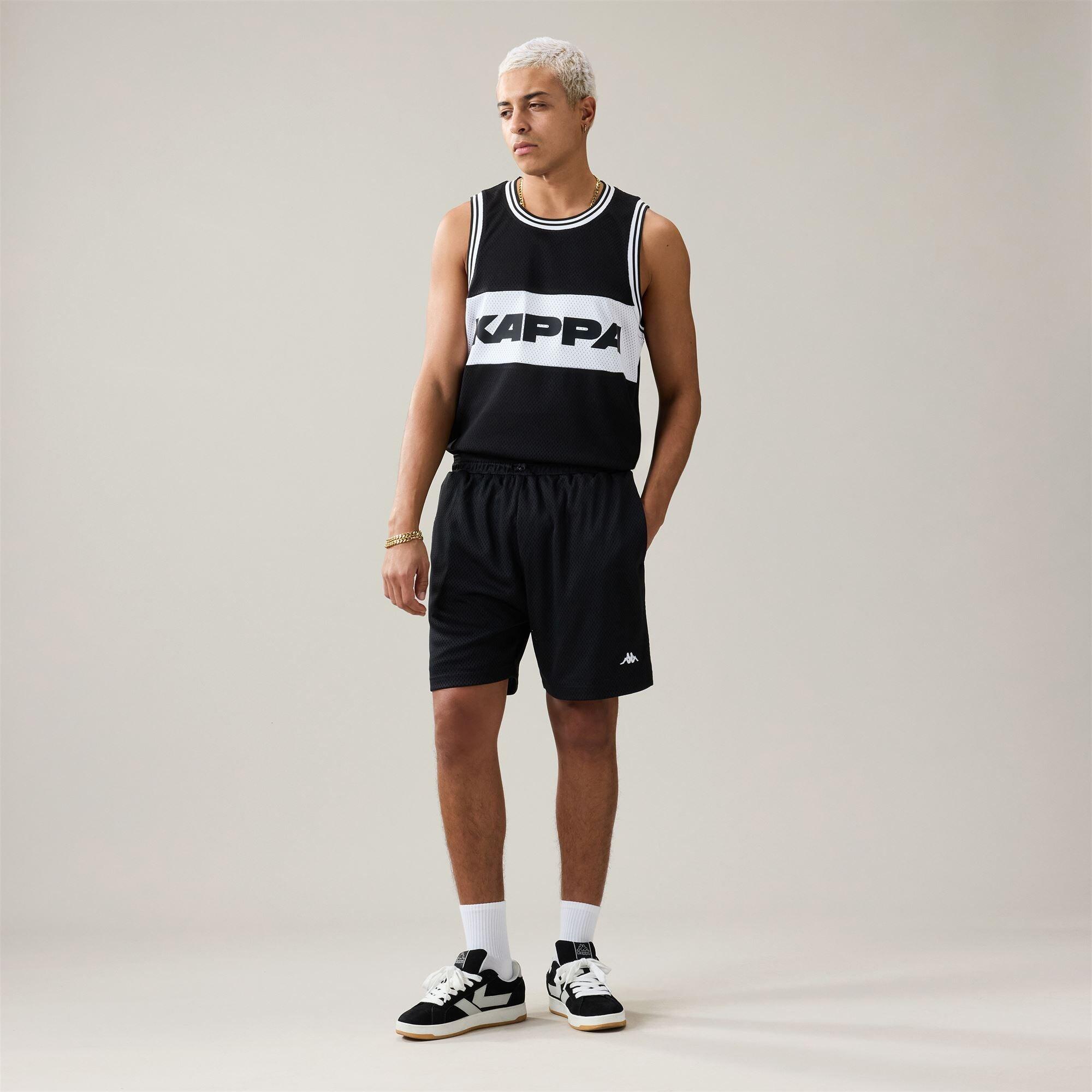 Pantaloncini sportivi da uomo in poliestere nero da streetwear sportivo 6/6