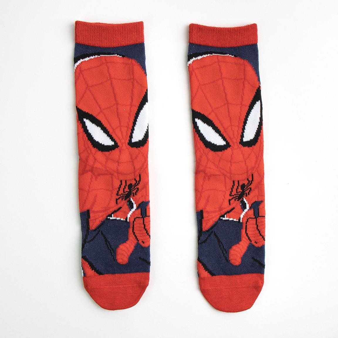 Pacote de meias infantis do Homem-Aranha em algodão macio (vermelho e azul) 3/6