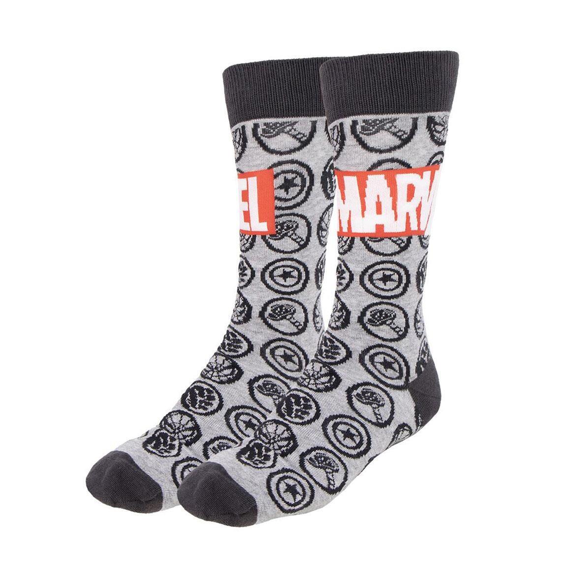 Chaussettes Marvel pour adultes, douces et respirantes en coton, grises 3/7