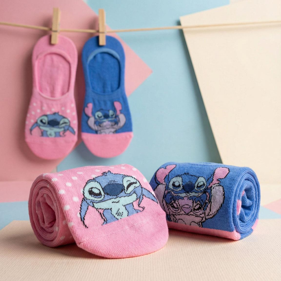 Pack de Calcetines Pinkies Adultos Stitch Suaves y Transpirables Rosa 6/7
