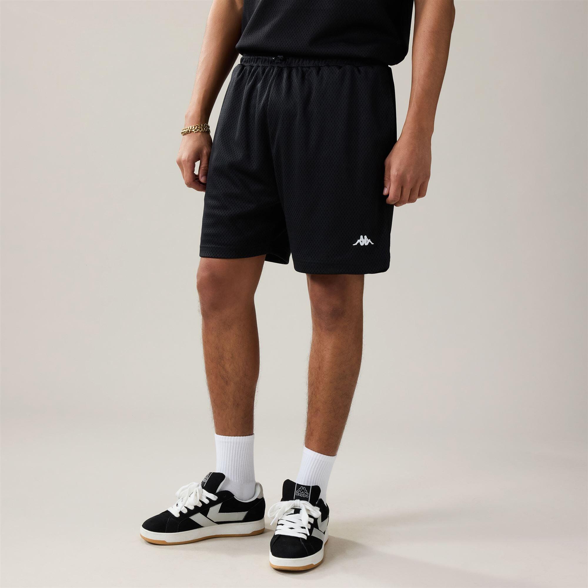 Pantaloncini sportivi da uomo in poliestere nero da streetwear sportivo 4/6