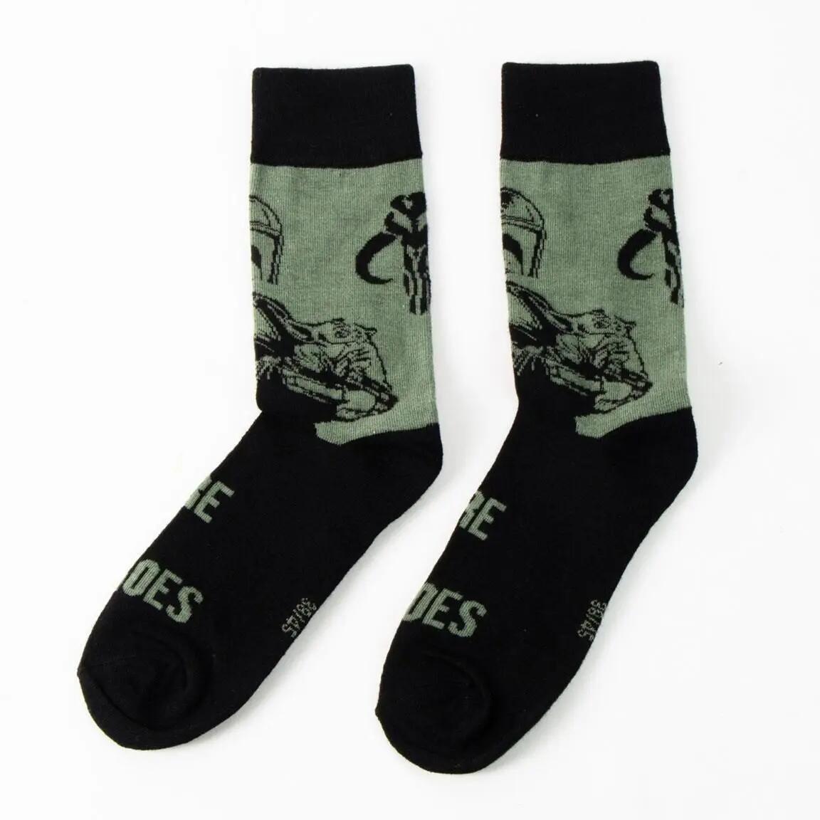 Calcetines Deportivos Adultos The Mandalorian de Algodón Suaves Verde y Negro 2/7