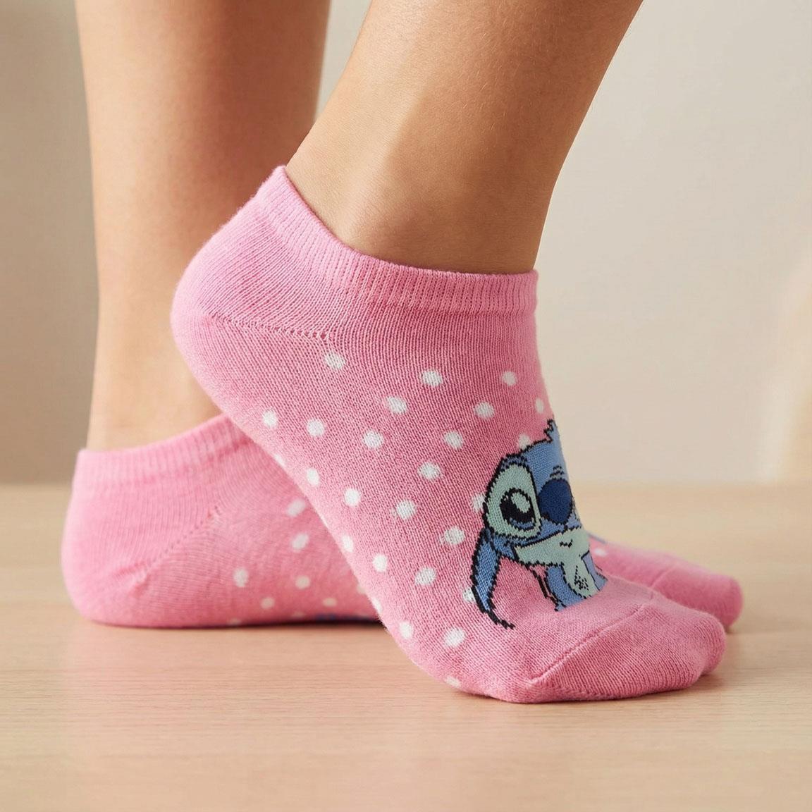 Pack de Calcetines Pinkies Adultos Stitch Suaves y Transpirables Rosa 4/7