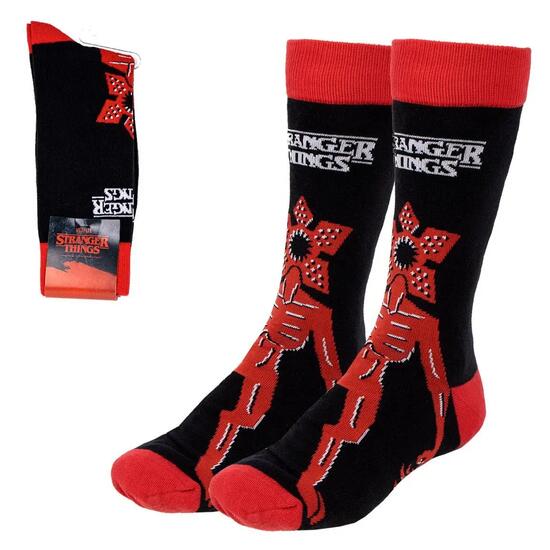 Chaussettes Stranger Things pour adultes, en coton doux et respirant, noires