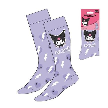 Chaussettes Hello Kitty Kuromi pour adultes, en coton doux et respirant, noires