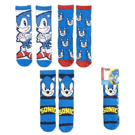 Lot de chaussettes pour enfants Sonic Soft Cotton multicolores bleues