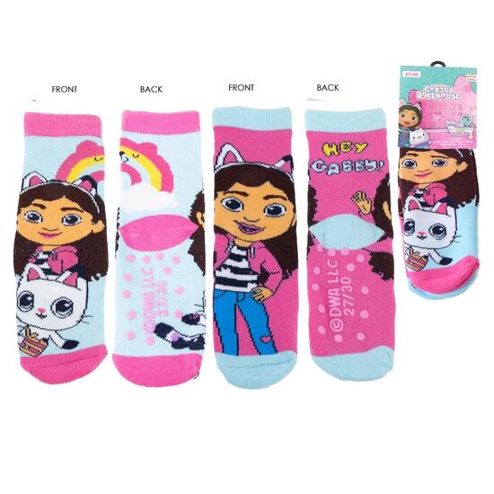 Chaussettes antidérapantes en coton pour enfants Gabby's Dollhouse, multicolores