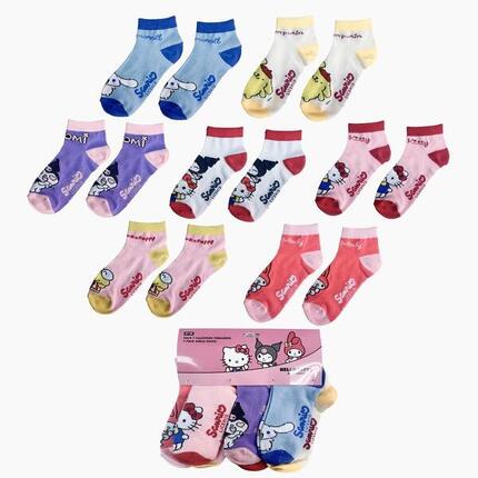 Lot de chaussettes Hello Kitty pour enfants, en coton multicolore