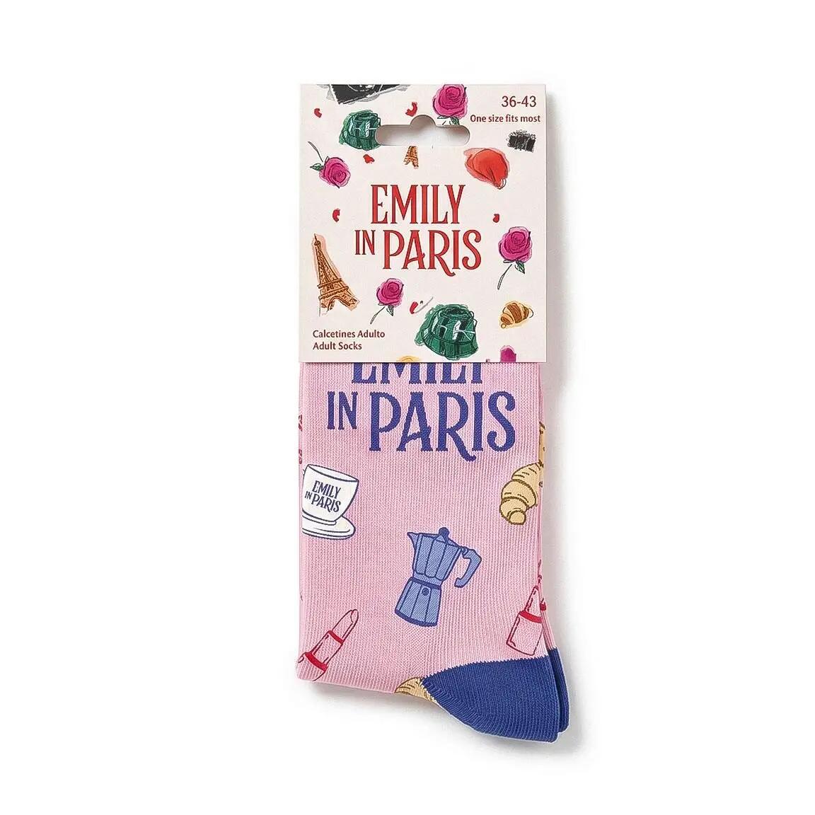 Calcetines Adultos Emily in Paris Suaves y Transpirables Rosa y Azul 7/7