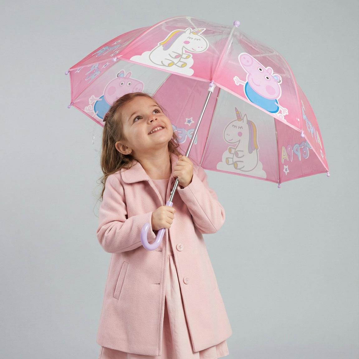 Paraguas Infantil Peppa Pig Manual de POE Transparente Rosa Claro 7/7