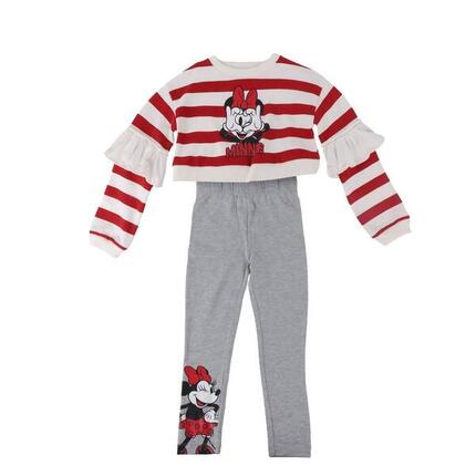 Ensemble deux pièces Minnie Mouse pour enfants en coton brossé avec leggings