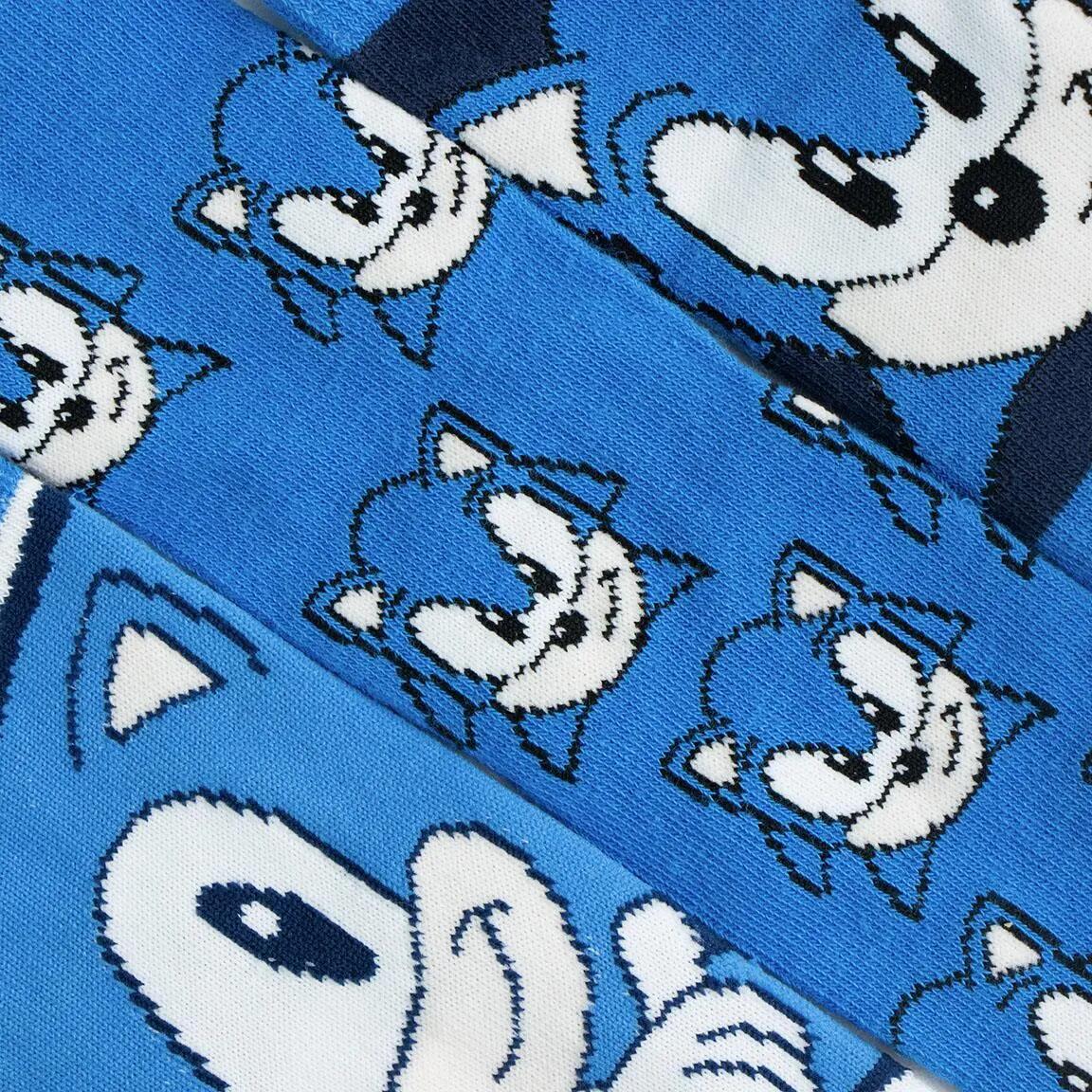 Pacote de meias infantis Sonic, macias e respiráveis, de algodão - Azul 6/6