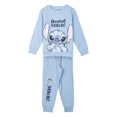 Tuta da ginnastica Stitch a due pezzi per bambini in morbido pile di cotone