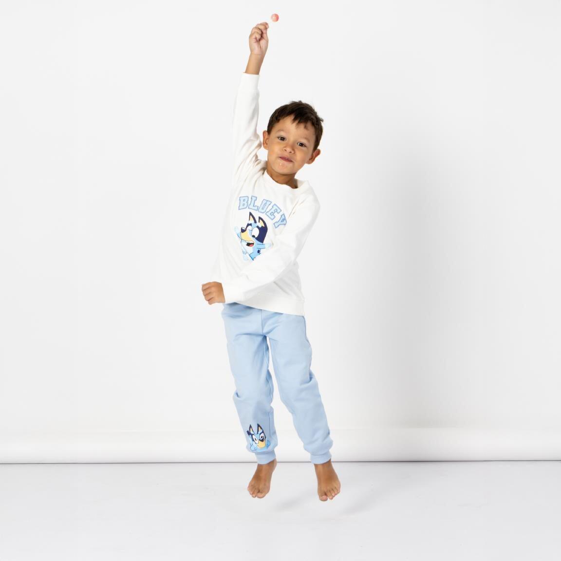 Conjunto de treino infantil Bluey em algodão escovado de duas peças, bege e 5/5