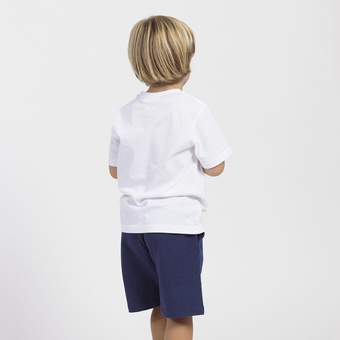 Conjunto Infantil Spiderman de Dos Piezas Algodón Camiseta Blanco y Azul 3/5