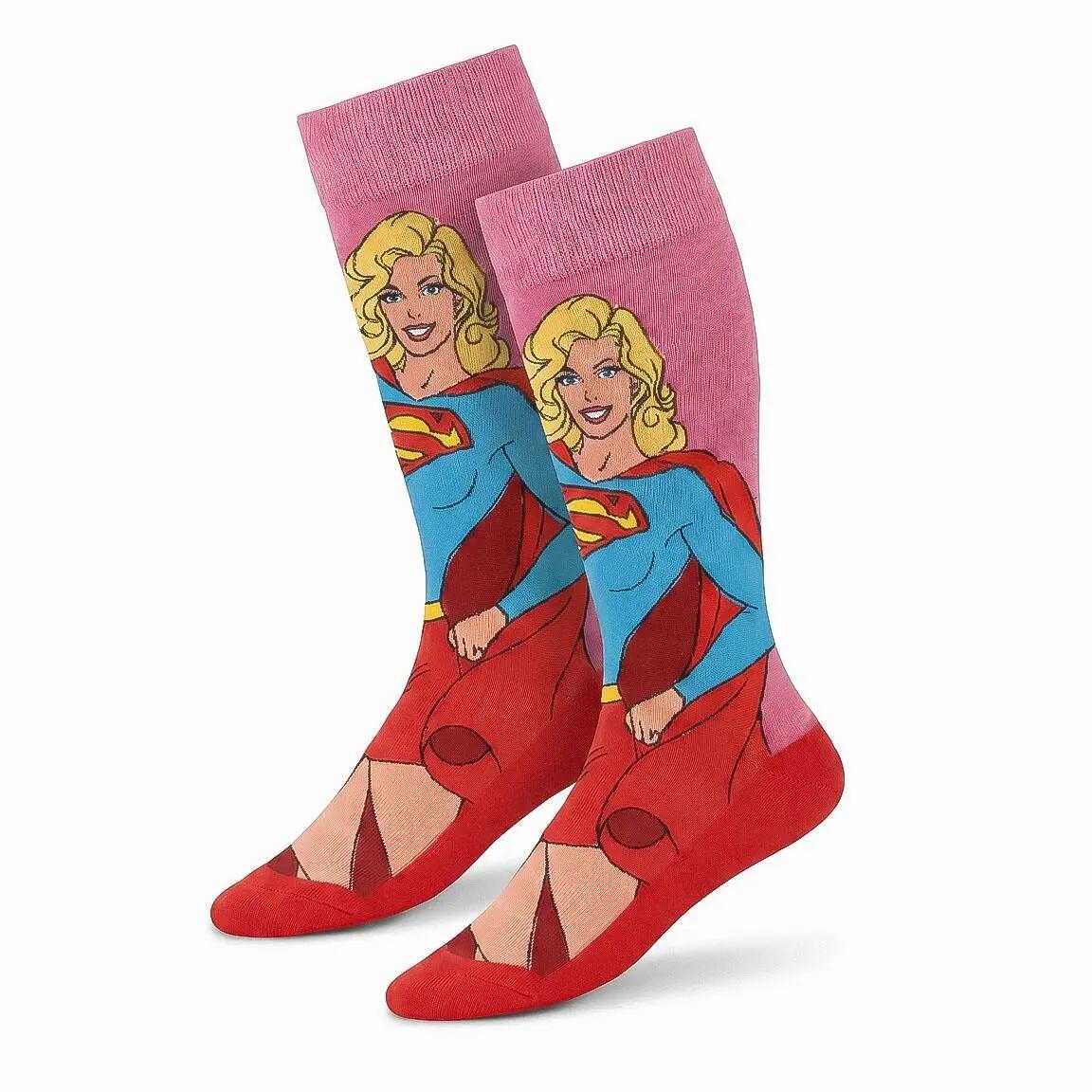 Confezione di calzini da adulto in morbido cotone di Superman (rosa e grigio) 3/7