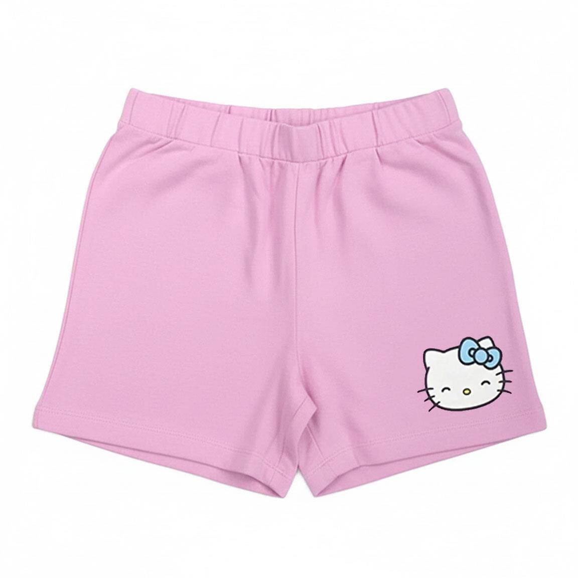 Conjunto infantil Hello Kitty de duas peças em algodão felpudo francês rosa 5/6