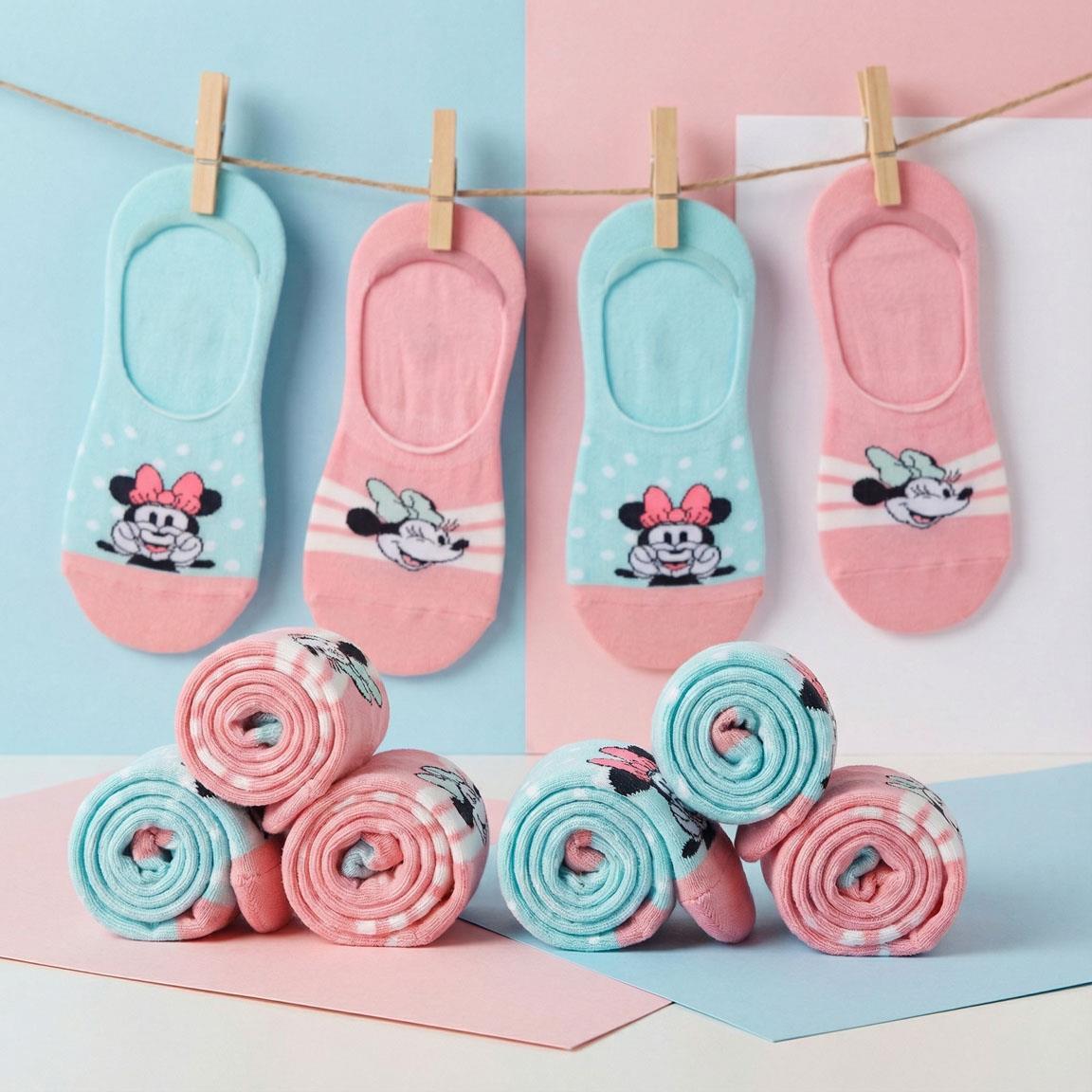 Conjunto de meias Pinkies Minnie Mouse macias e respiráveis ​​nas cores rosa e 6/7