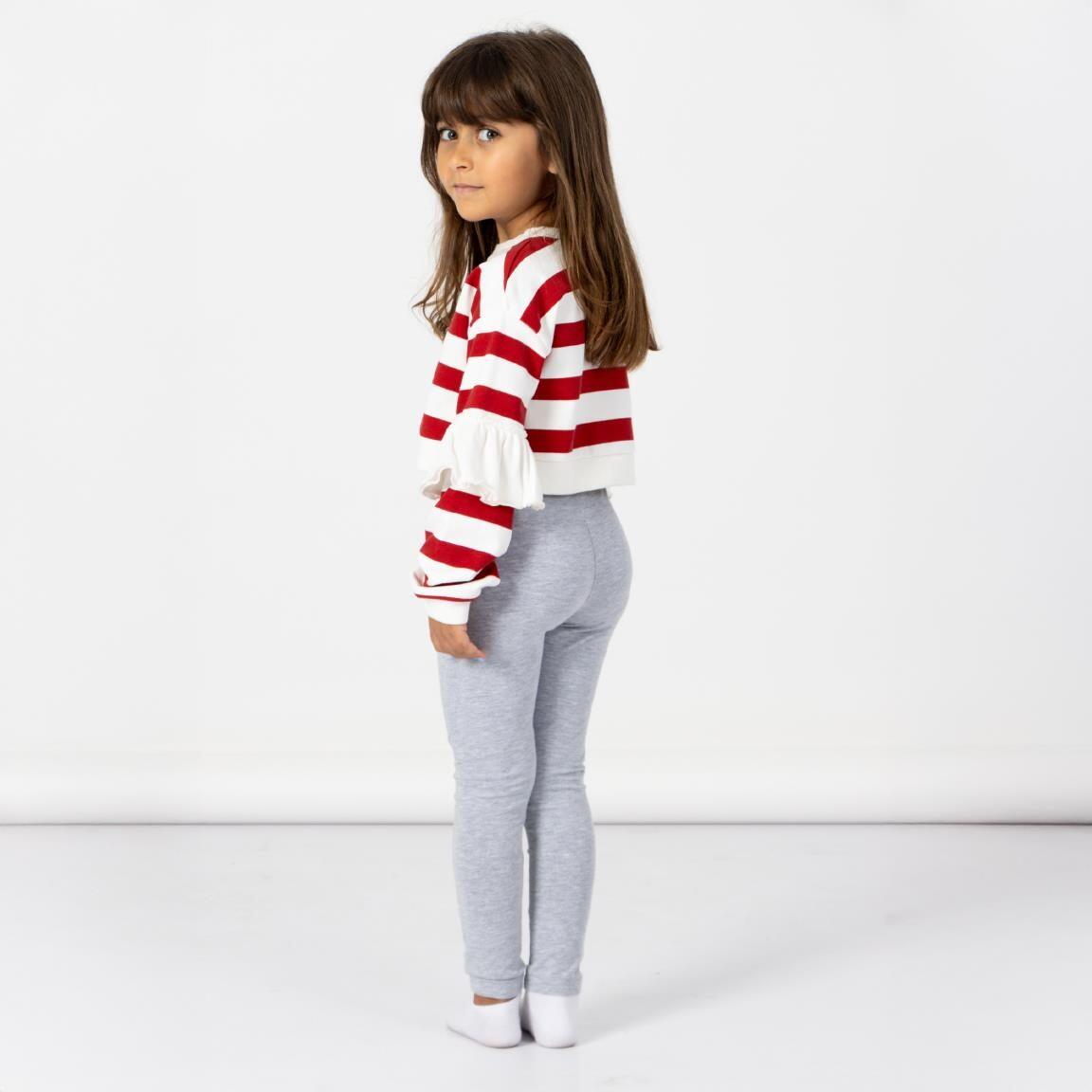 Conjunto infantil de duas peças da Minnie Mouse em algodão com leggings cinza. 4/5