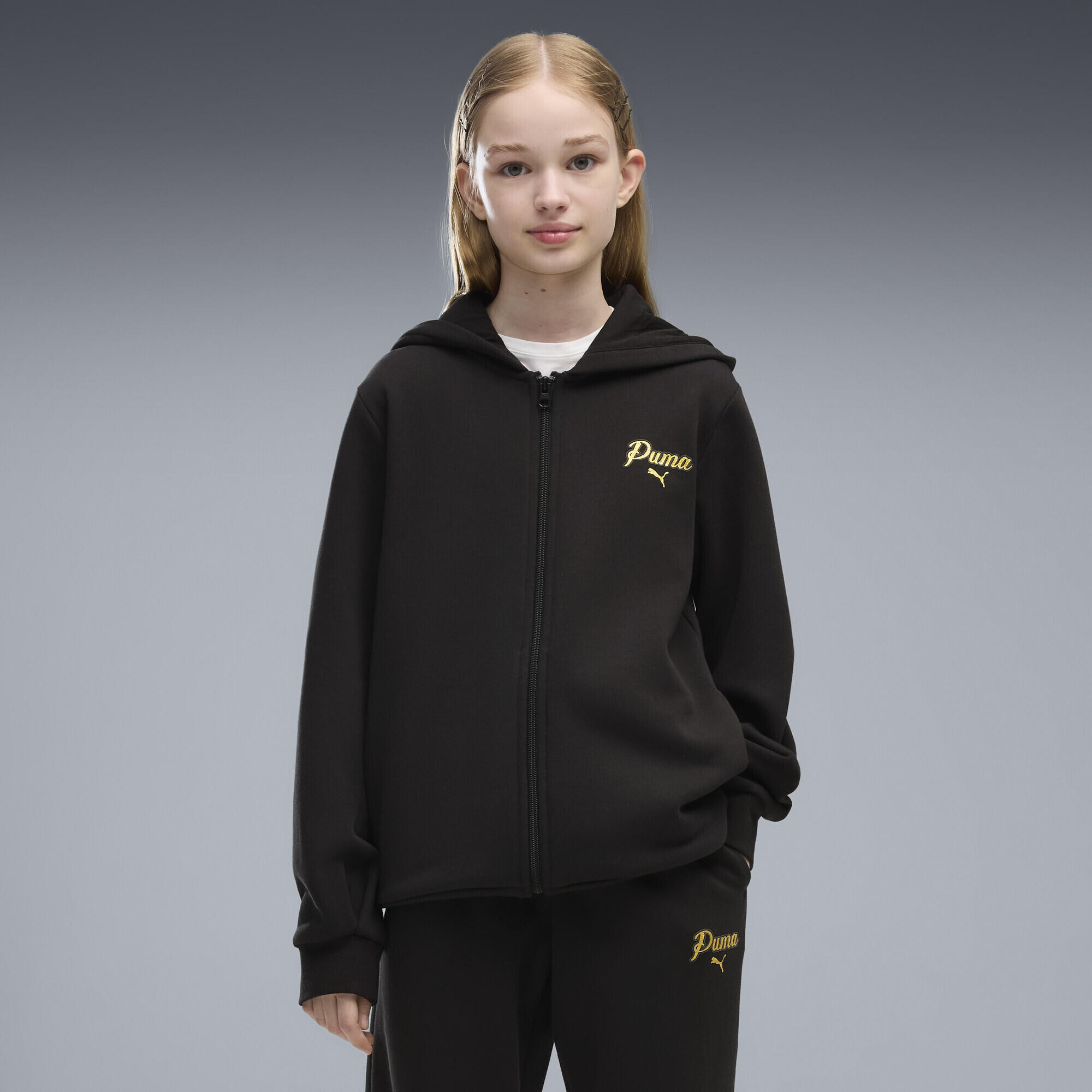 Essentials Script Glitter Full-Zip Tracksuit Youth PUMA 4/6