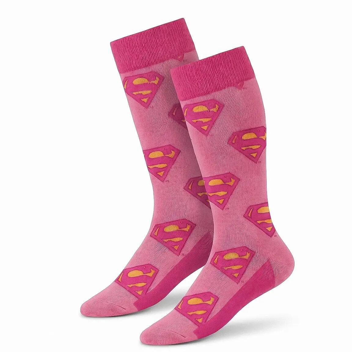 Confezione di calzini da adulto in morbido cotone di Superman (rosa e grigio) 2/7