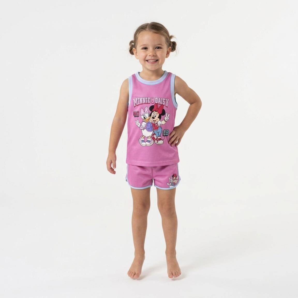 Conjunto de roupa esportiva infantil Minnie Mouse de duas peças em poliéster 5/6
