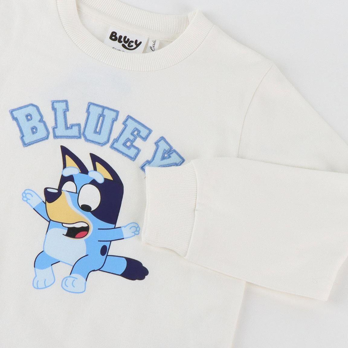 Conjunto de treino infantil Bluey em algodão escovado de duas peças, bege e 3/5