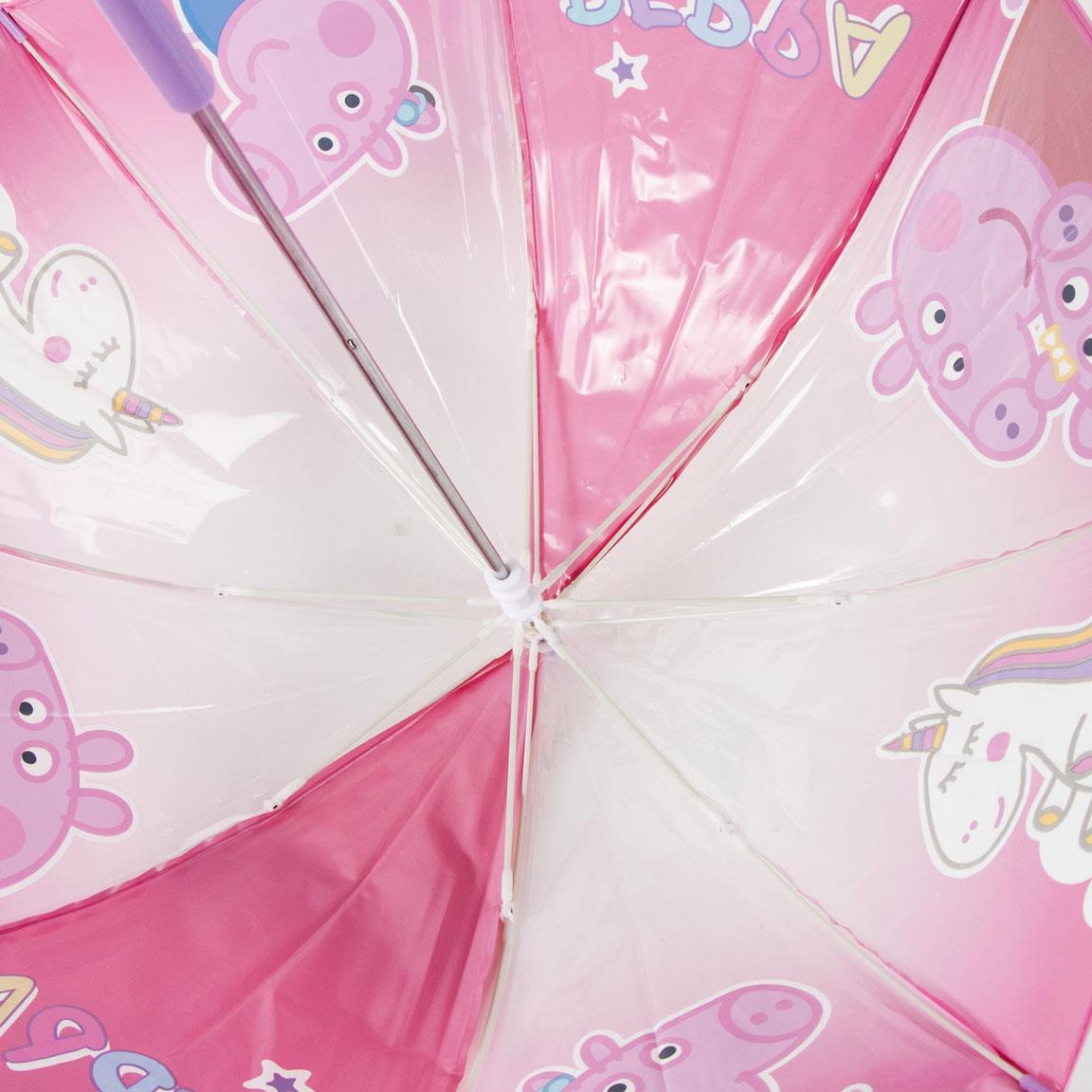 Paraguas Infantil Peppa Pig Manual de POE Transparente Rosa Claro 4/7