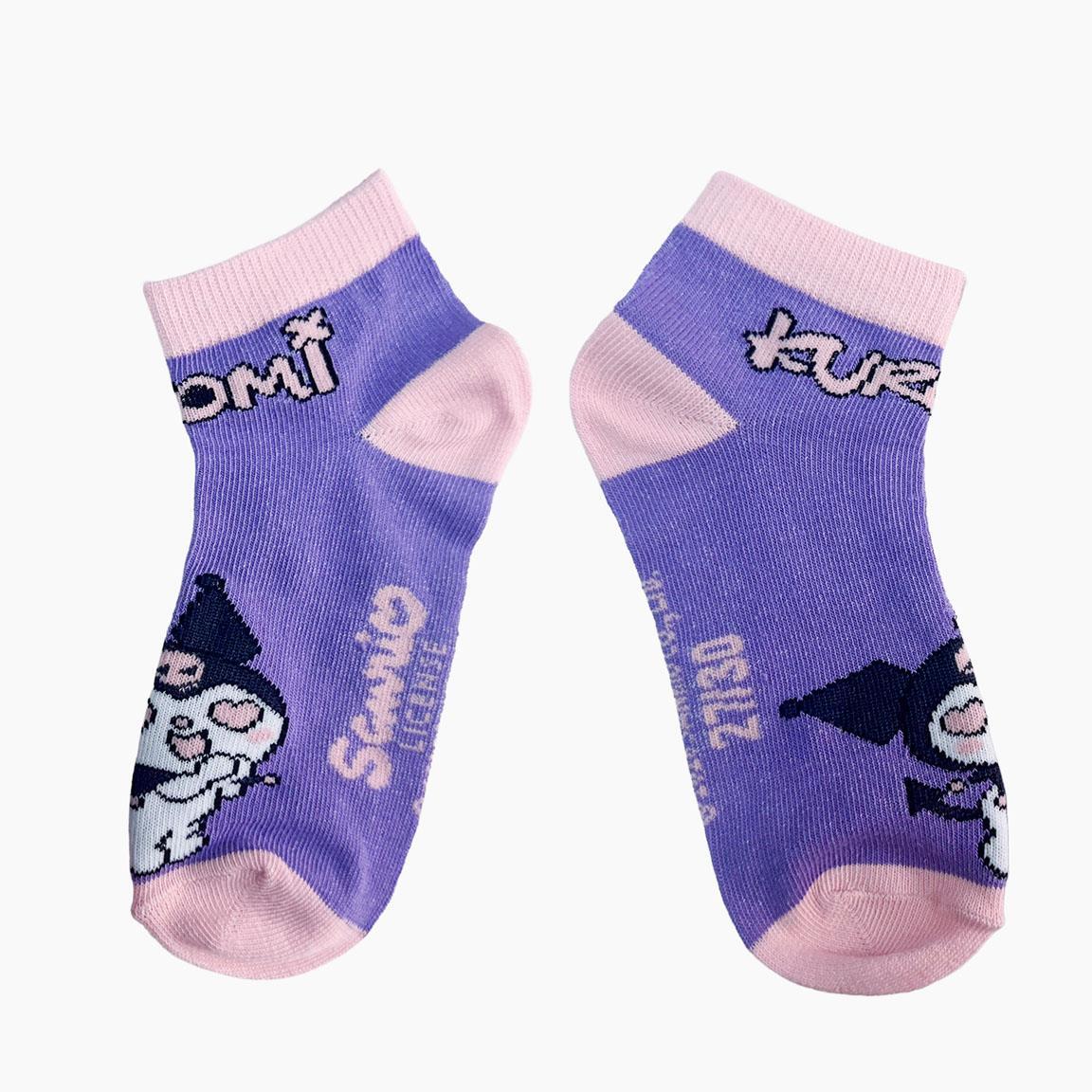Pacote de meias infantis Hello Kitty de cano curto em algodão multicolorido 4/7