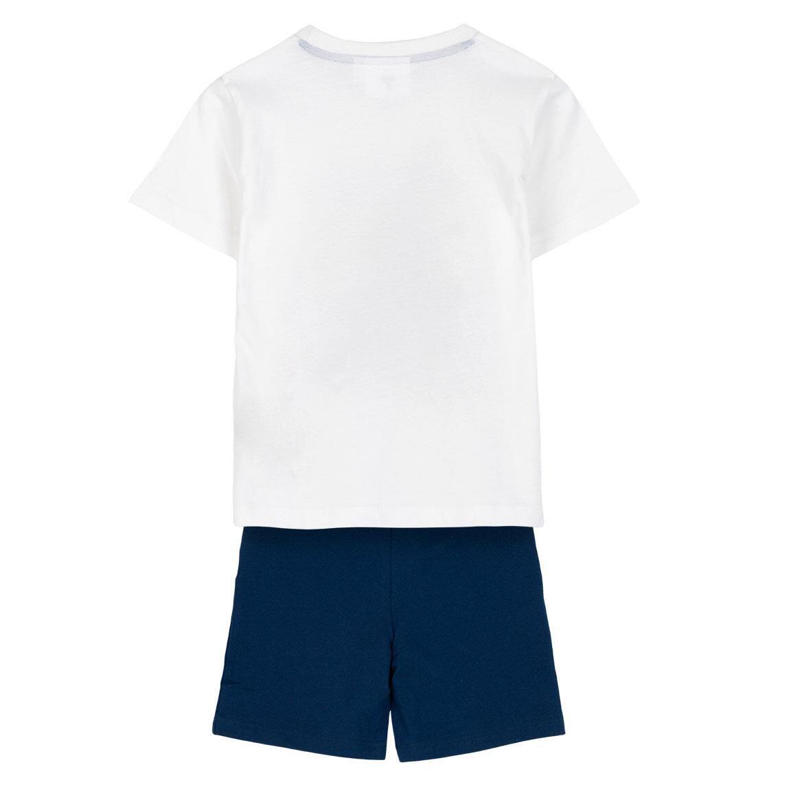 Conjunto Infantil Spiderman de Dos Piezas Algodón Camiseta Blanco y Azul 2/5