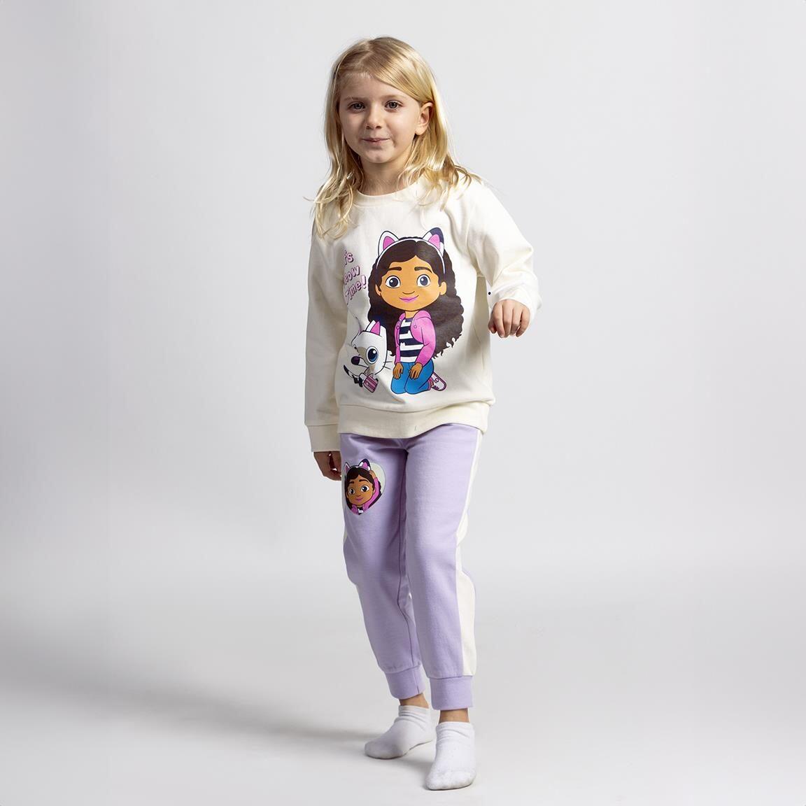 Conjunto de moletom infantil de pelúcia da Gabby's Dollhouse, duas peças, lilás 4/6