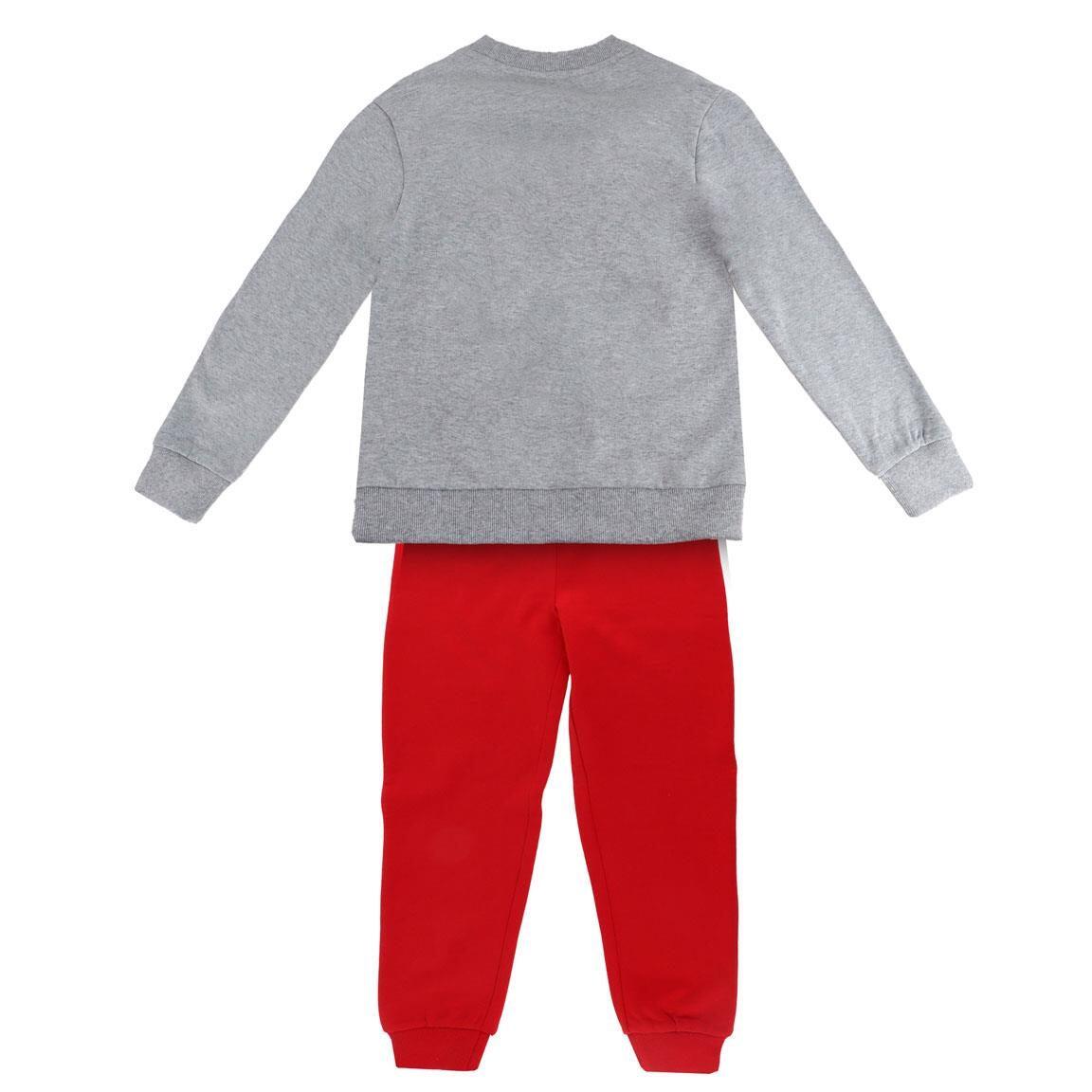 Conjunto de moletom infantil Hello Kitty de duas peças em pelúcia cinza e 2/4