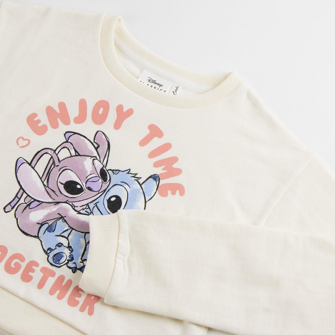 Conjunto infantil Stitch de duas peças, algodão macio, bege 3/4