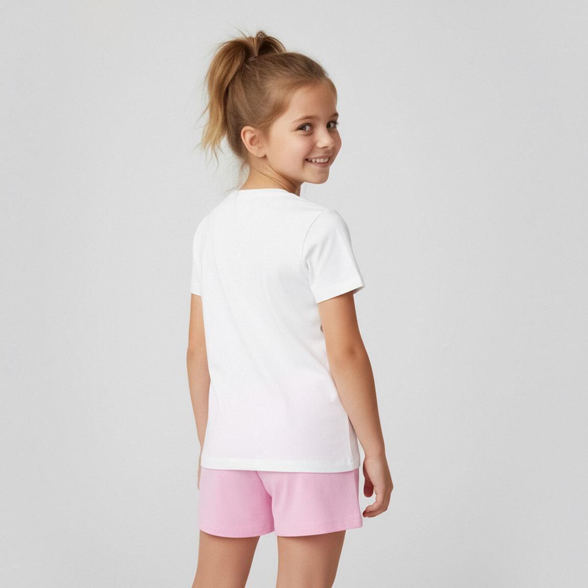 Conjunto infantil Stitch de duas peças, camiseta de algodão, branca e rosa. 6/6