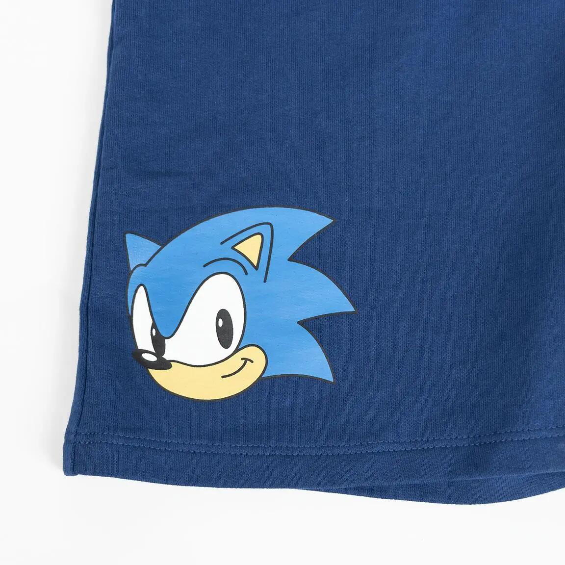 Conjunto infantil Sonic de duas peças em algodão felpudo francês nas cores azul 3/7